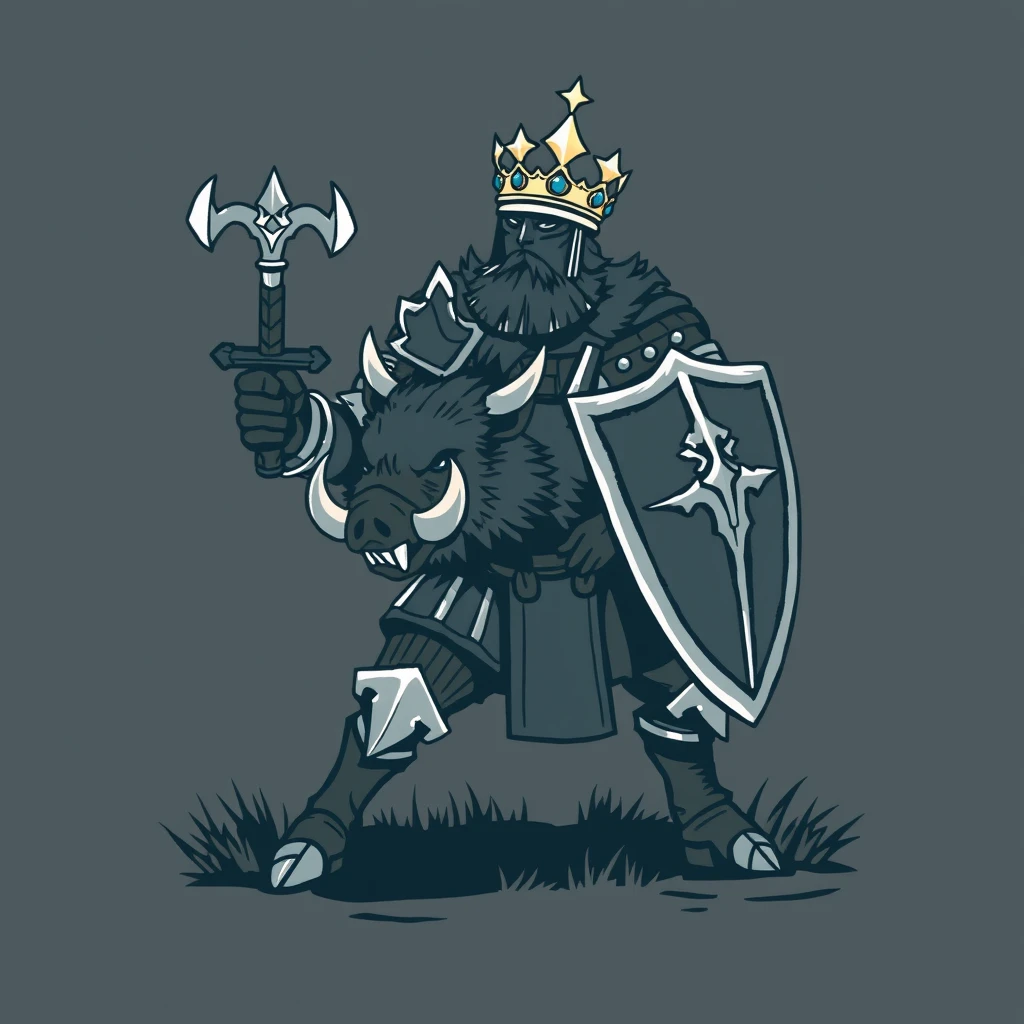 Crowned Wild Boar Knight - Image