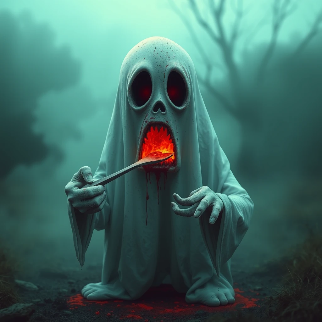 a ghost eat shit, dirty, horrible - Image