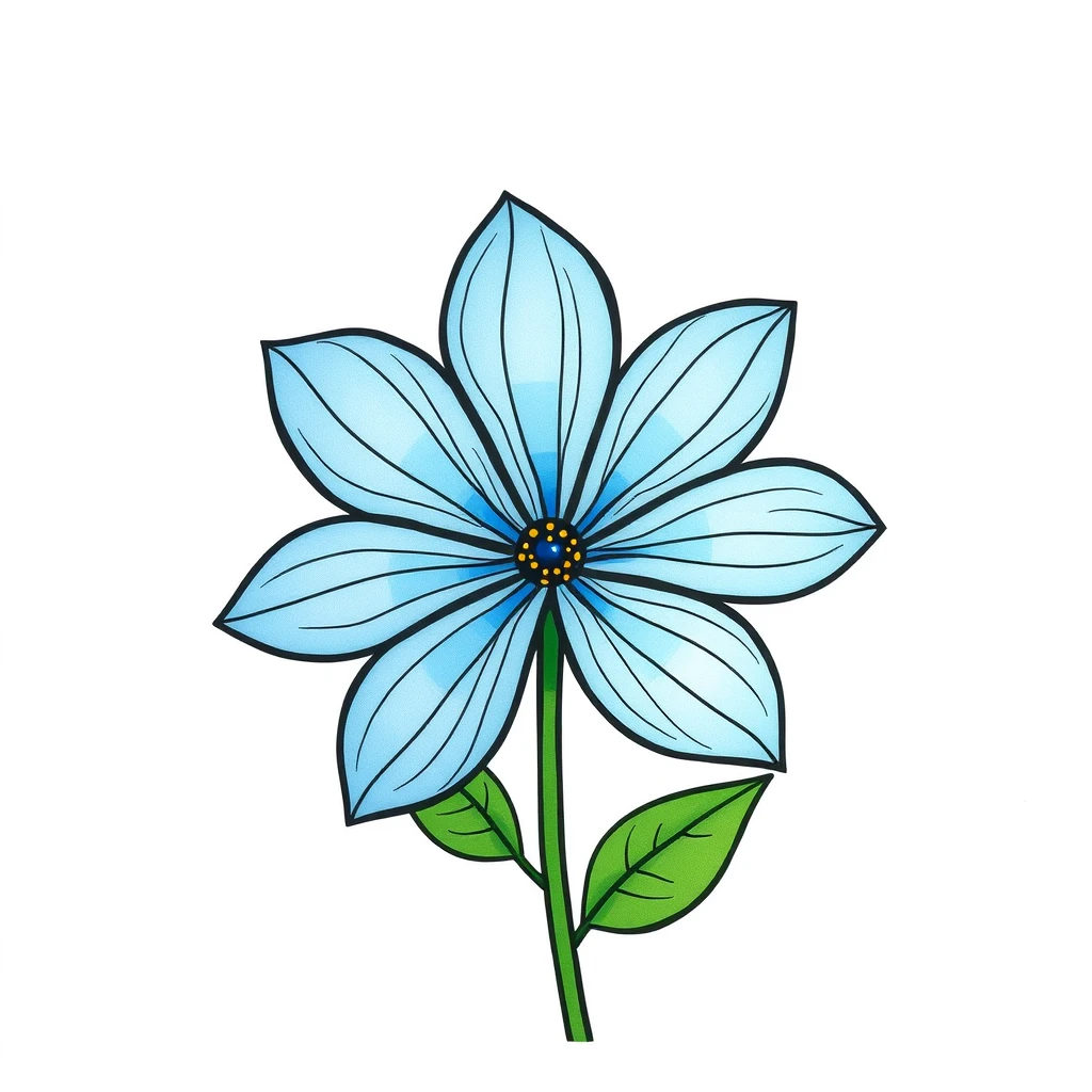 draw a flower with color blue