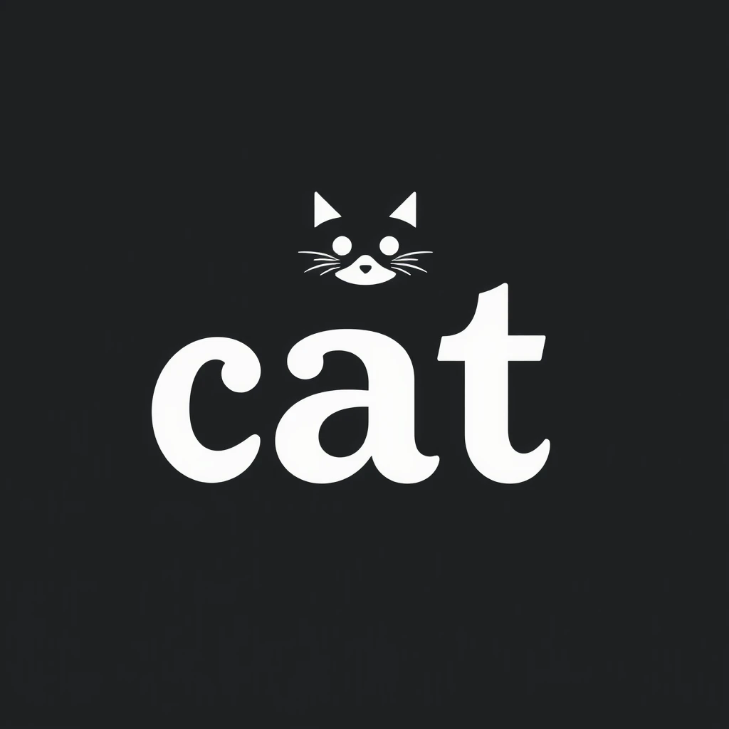 The word “cat” where the shapes of all the letters combine to form a cat using only clever typography.