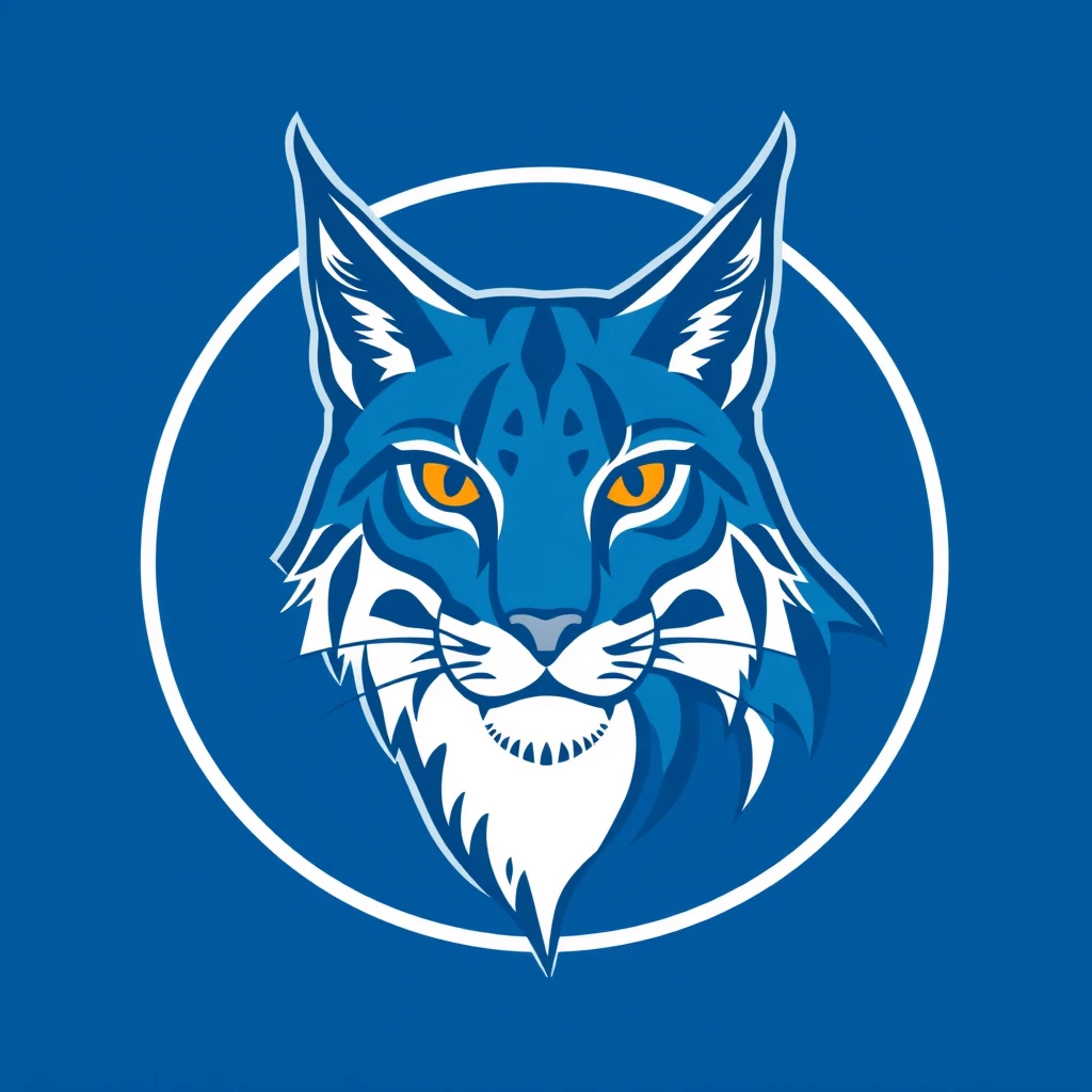 a logo of a blue lynx in a circle - Image