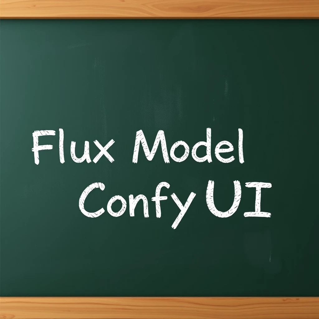 text "Flux Model In ComfyUI" on the blackboard - Image