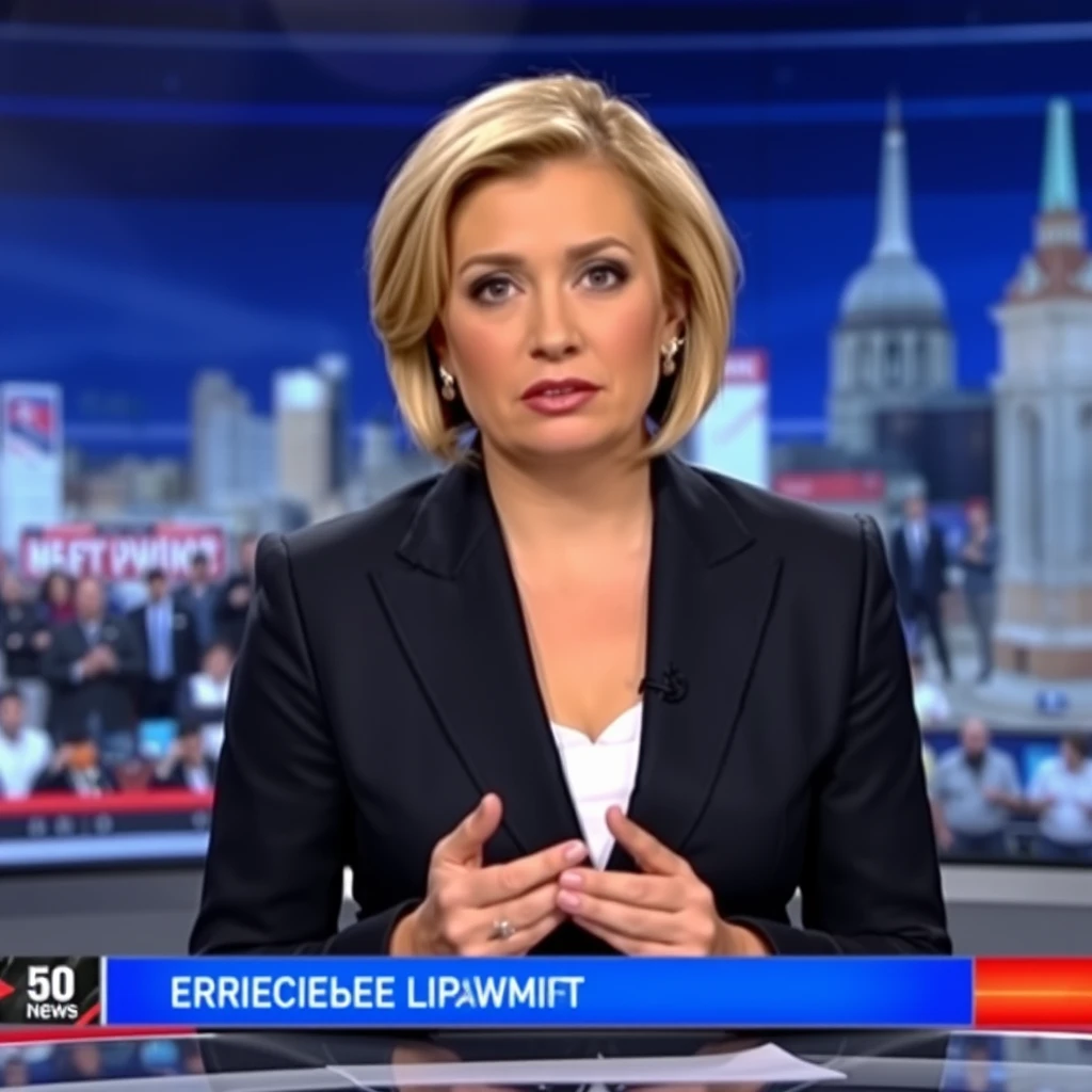 Russian TV news presenter at a loss for what to say