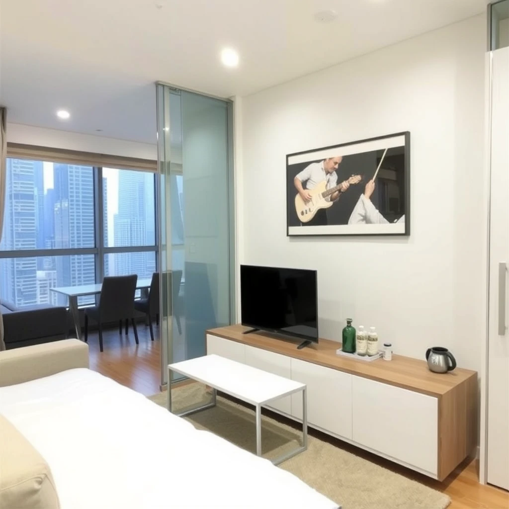 Modern apartment in Hong Kong measuring 380 sqft, east facing. - Image