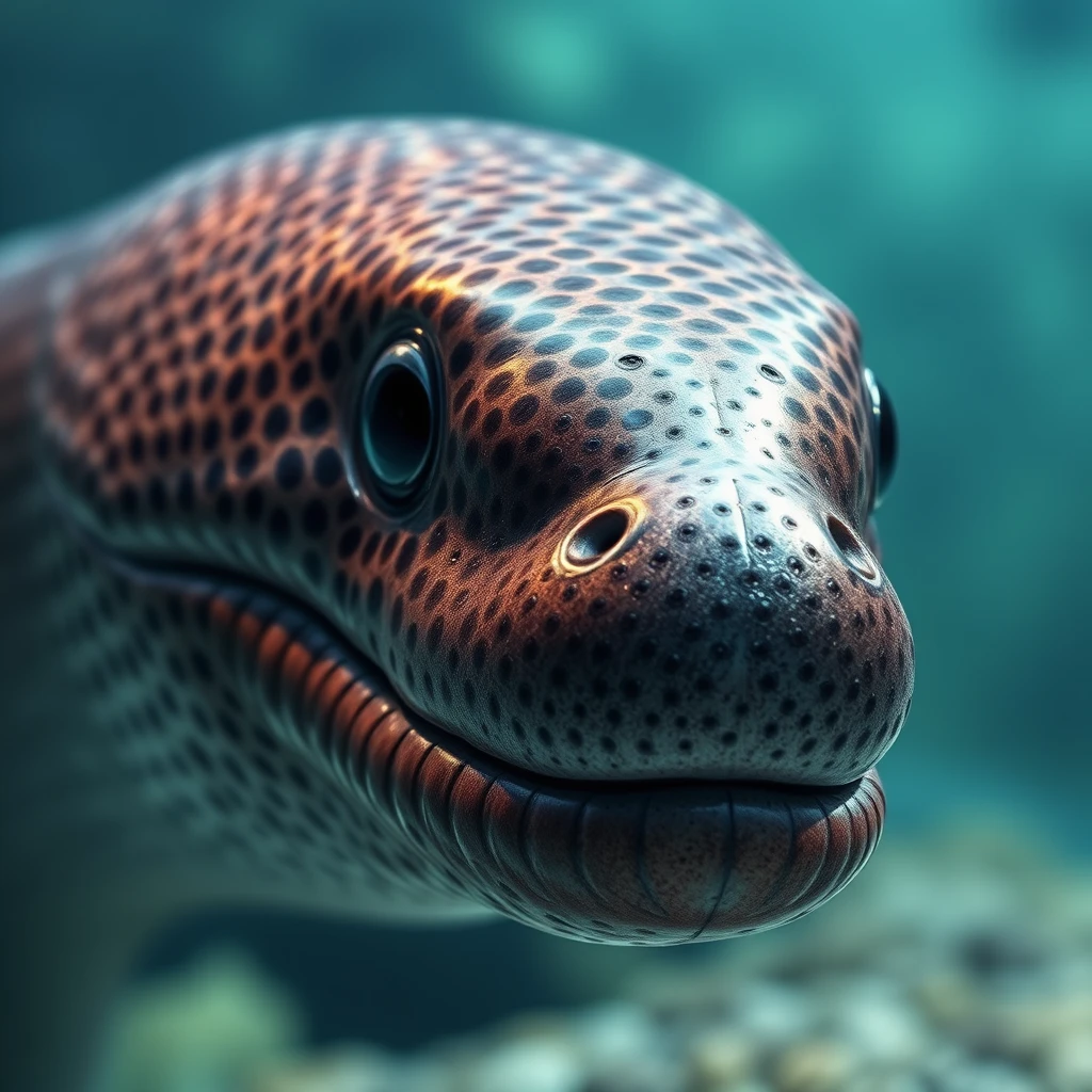 a hyper realistic image of an eel