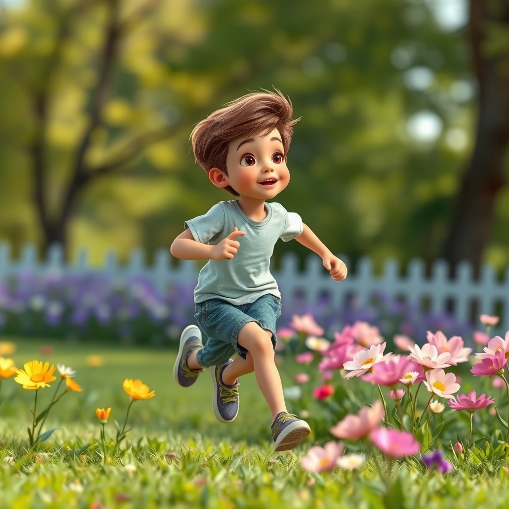 Youth, flowers, running, animation - Image