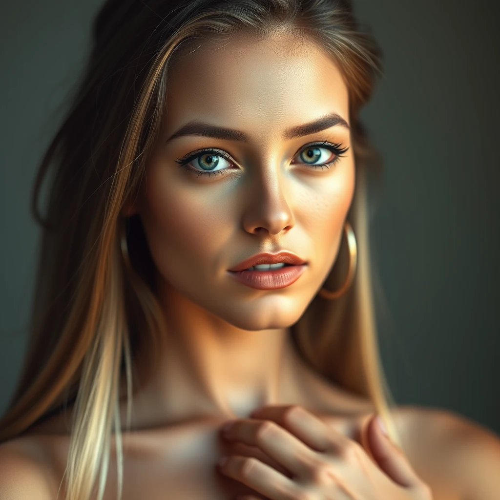 a hyper-realistic image of a very beautiful woman - Image