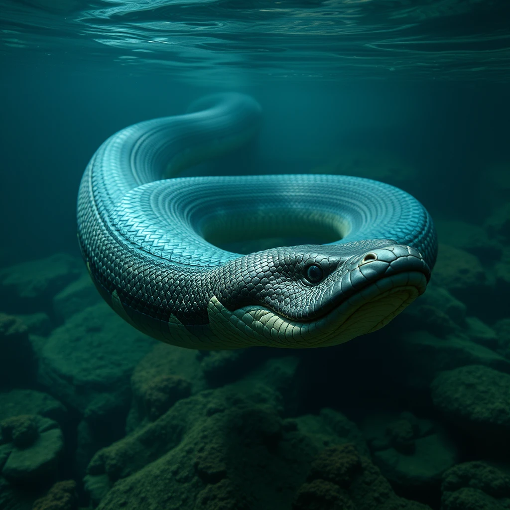 a hyper realistic image of an anaconda - Image