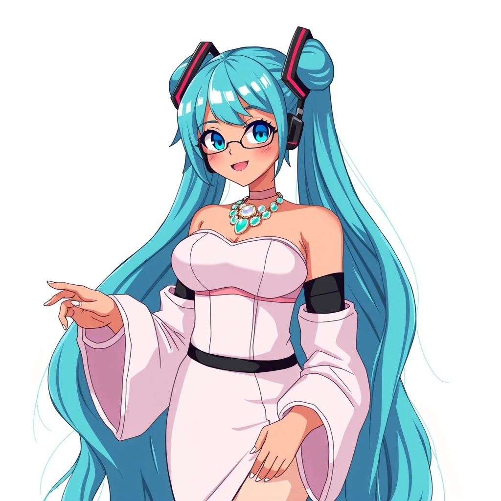 Full body Anime drawing of Hatsune Miku as Oprah Winfrey. - Image