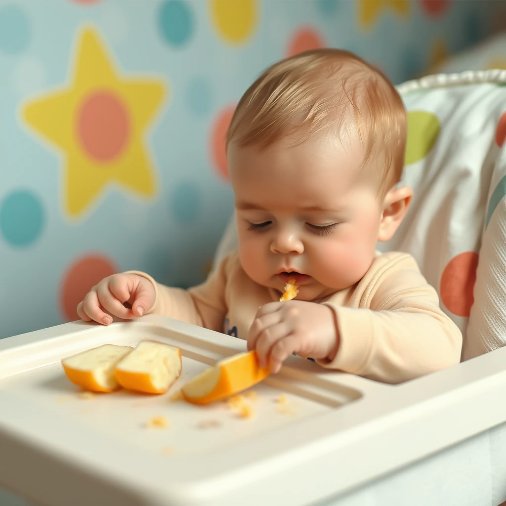 A baby eating chest  - Image