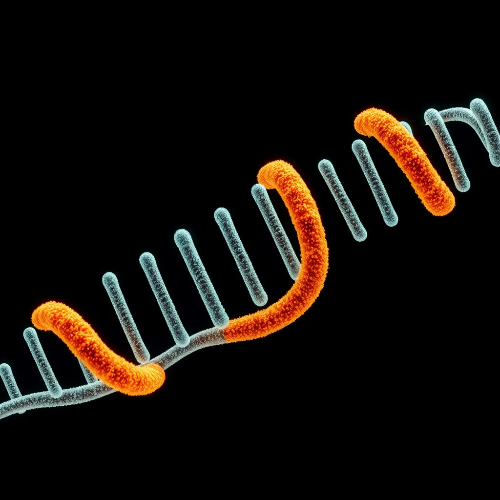 Depict the letter H as a DNA strand.