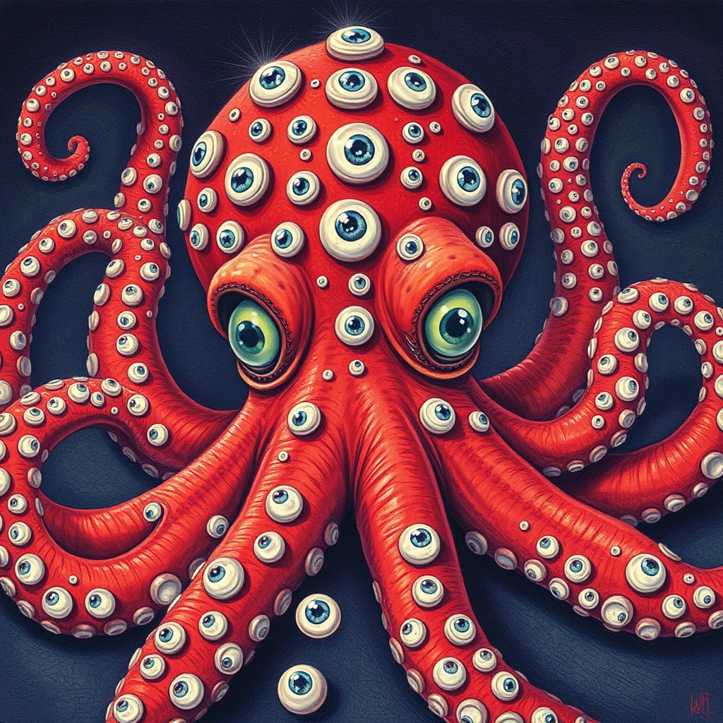 A big octopus covered in eyes. - Image