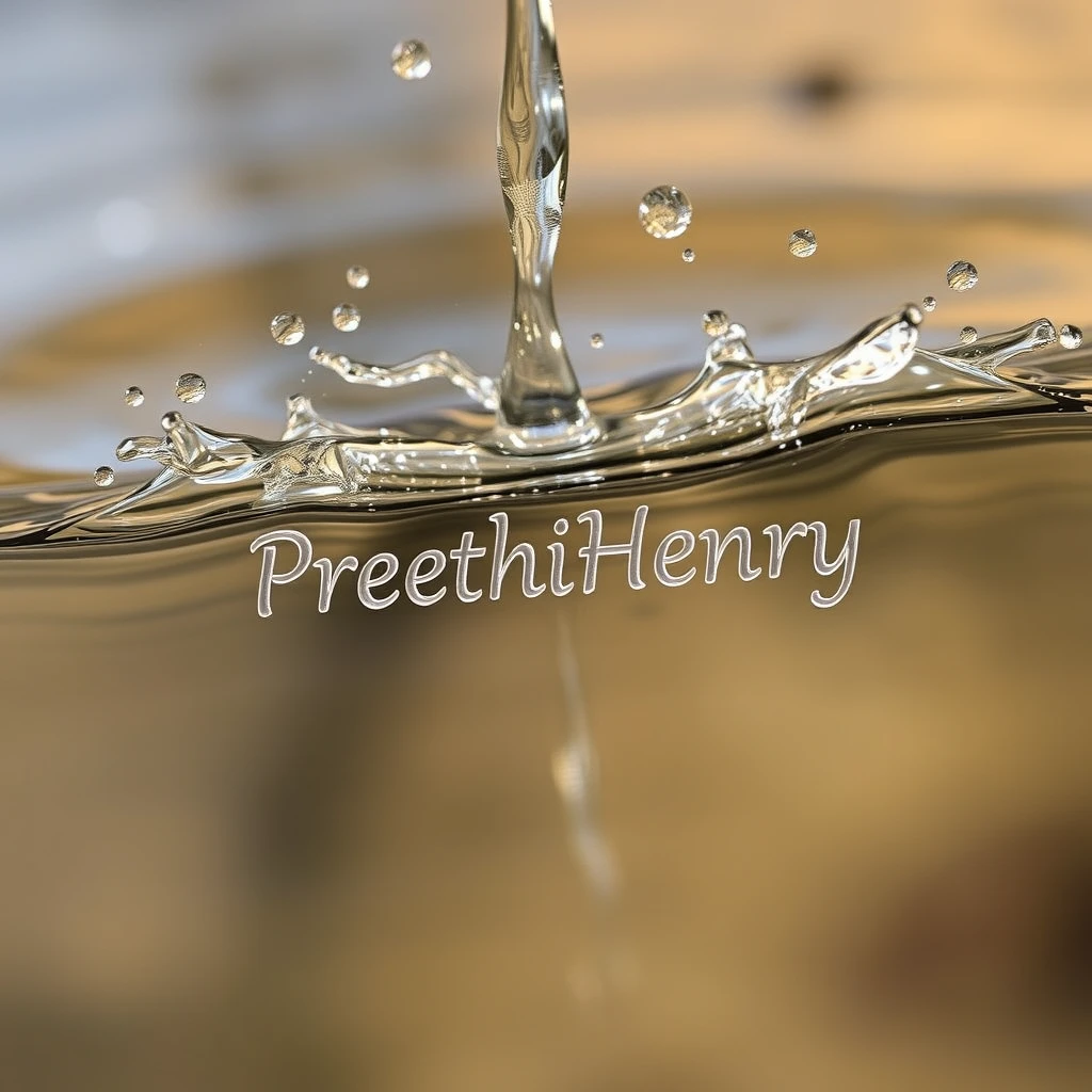 Splash water engraved with name PreethiHenry - Image