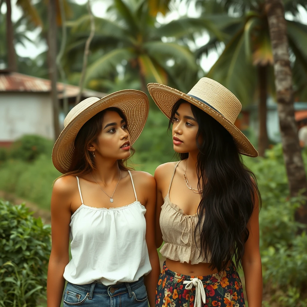 A scene in Colombia. Two young ladies discovering themselves, Milo Manara style. - Image