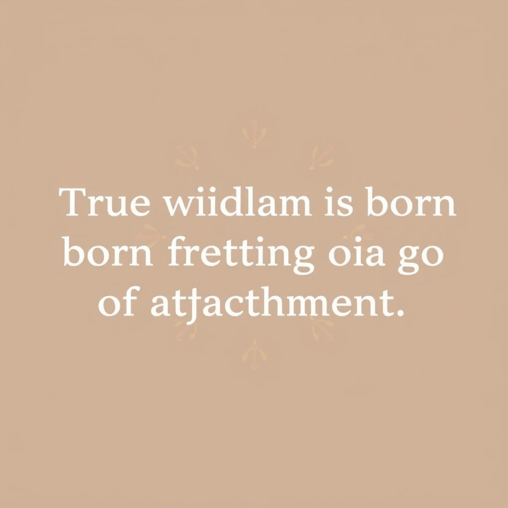 True wisdom is born from letting go of attachment.