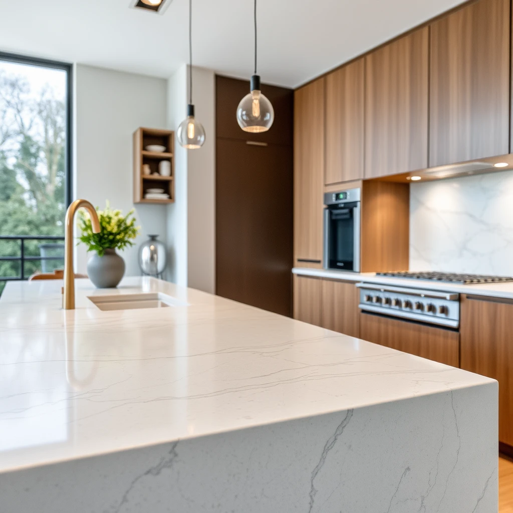 Modern kitchen countertop close shot