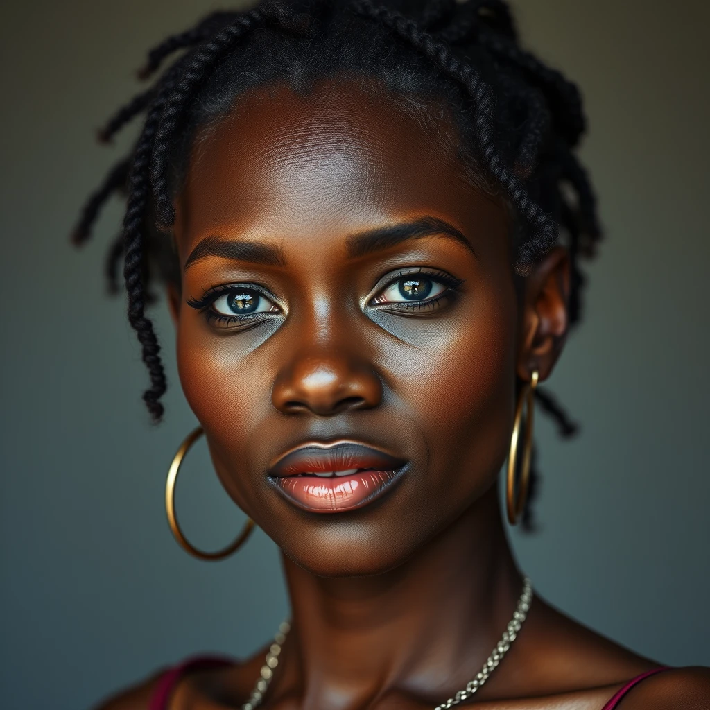 a hyper realistic image of a black woman