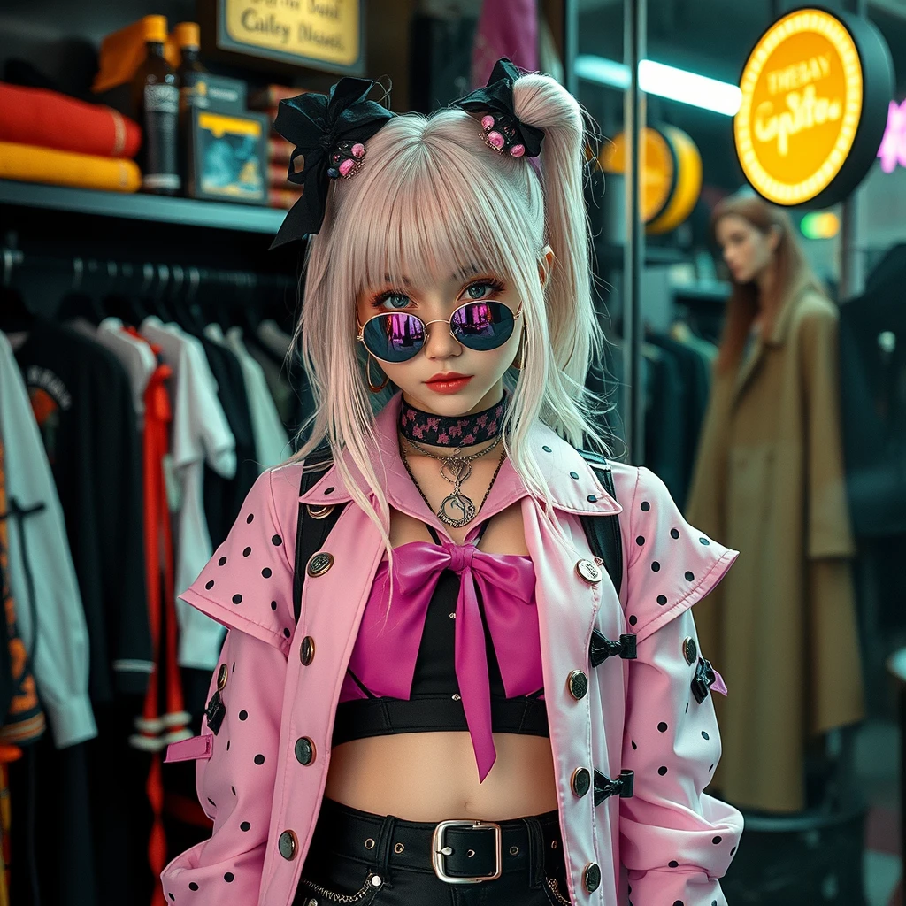 "Cross-dressing store, cyberpunk elements, sweet girl style."