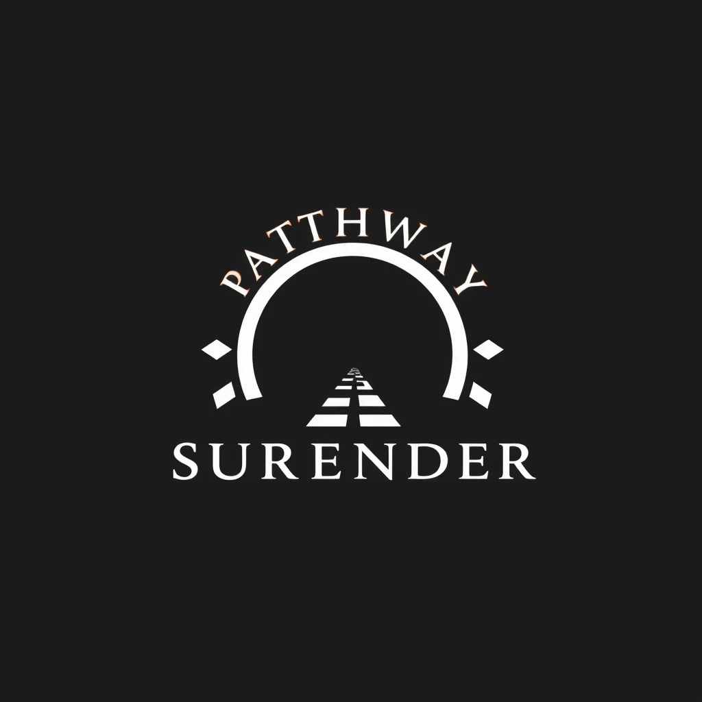 Pathway of Surrender Logo, minimal, black background