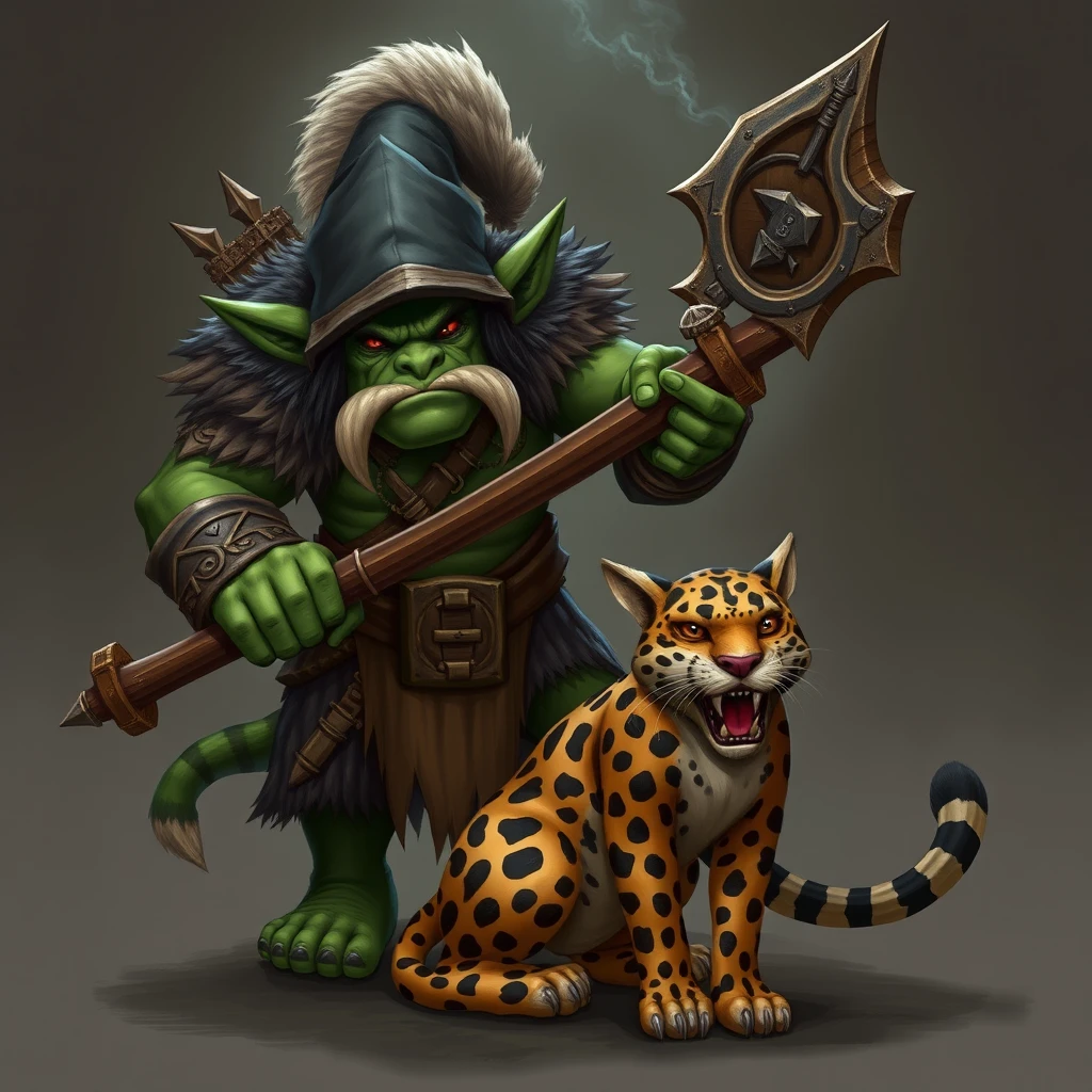 Wow Orcs hunter and leopard pet