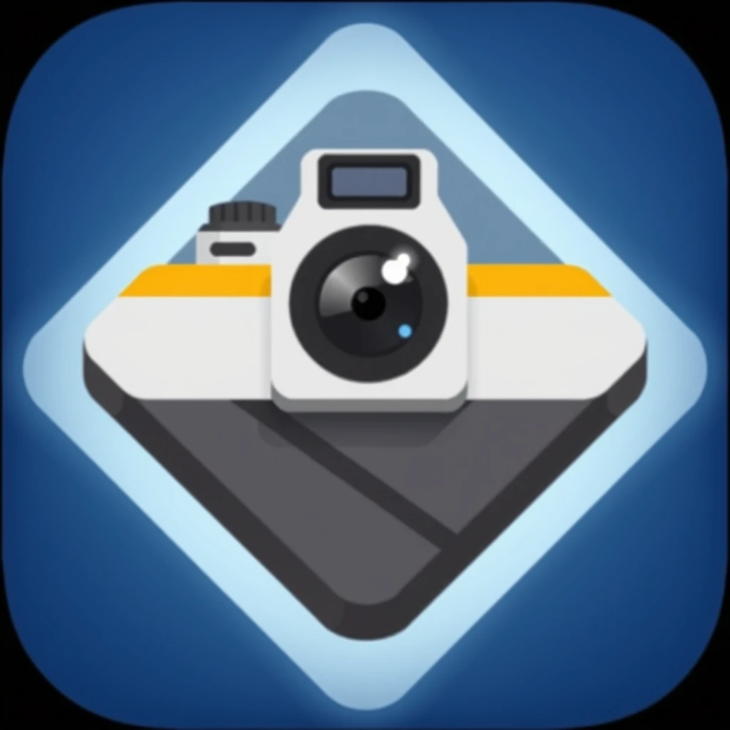 an app icon with flat style camera