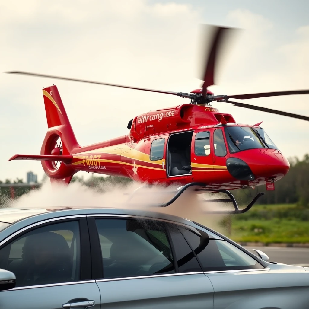 Helicopter poops on a car - Image