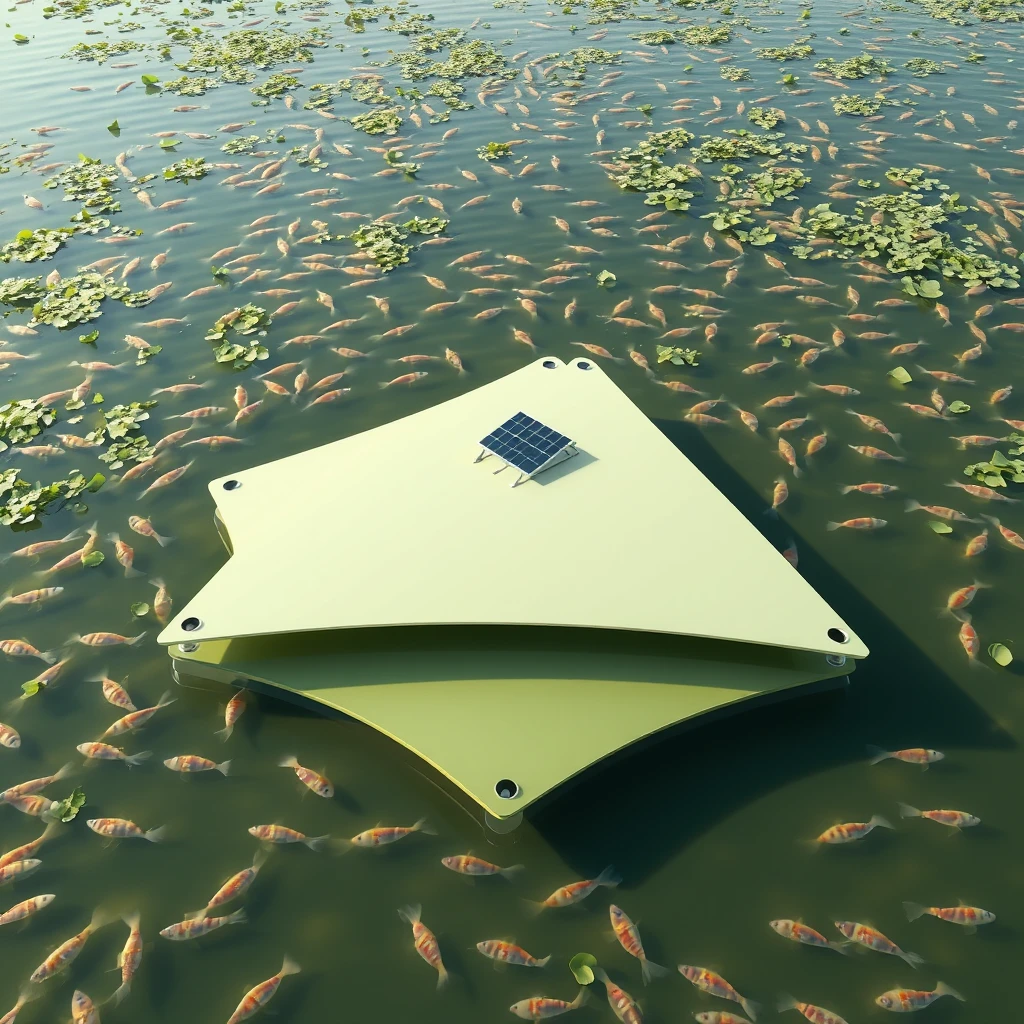 Smart minimalist design of an aerodynamic floating catamaran platform in the aquatic shrimp farm, the platform with sensors to locate shrimp presence and navigates autonomously there to dispense the food grains, powered by solar panels and can use aerator to increase BOD where required.