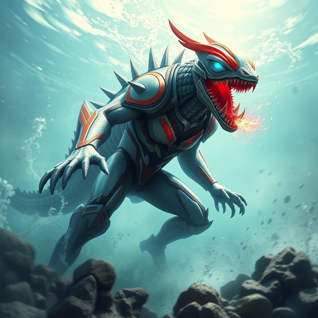 "Ocean Deep Sea Monster Ultraman Underwater Battle" - Image