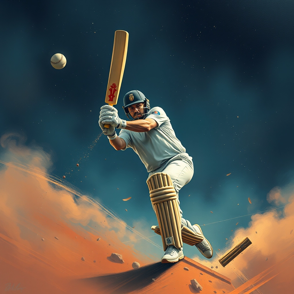 cricketer in space - Image