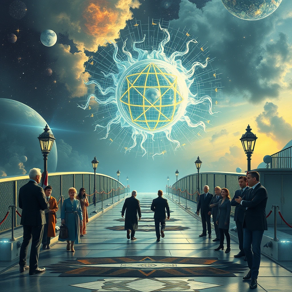 opening ceremony for the Einstein Podolsky Rosen Bridge, science fiction, fantasy, space opera, interdimensional portal