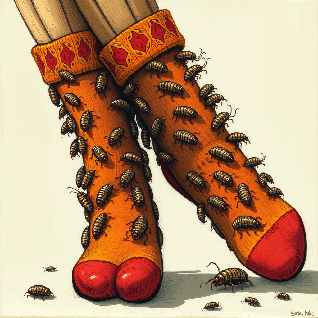 'Gourd socks, oh my, what a son-in-law, covered in centipedes.' - Image