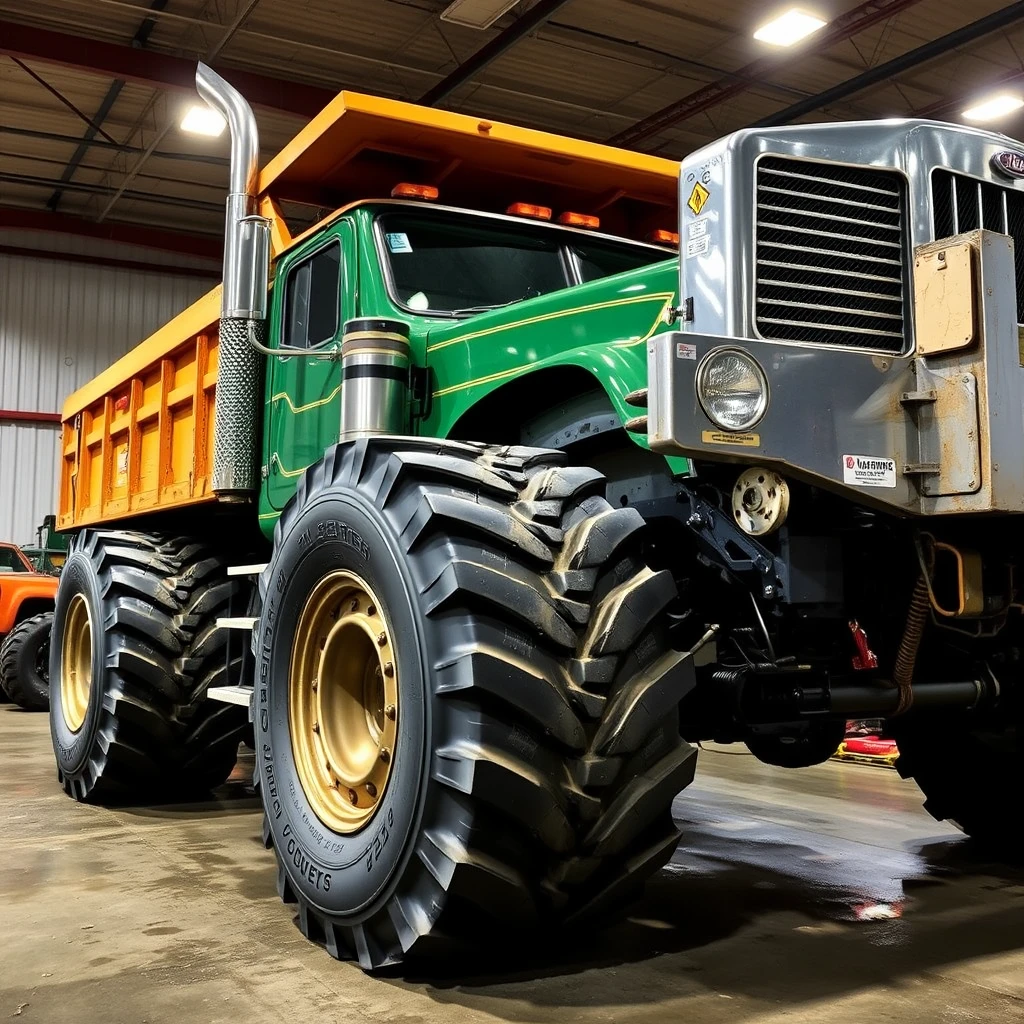 REPAIR TRUCK ON GIANT TIRES - Image