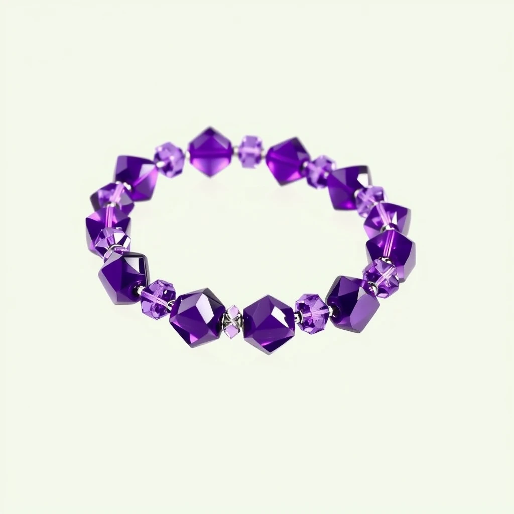 Crystal bracelet in purple. - Image