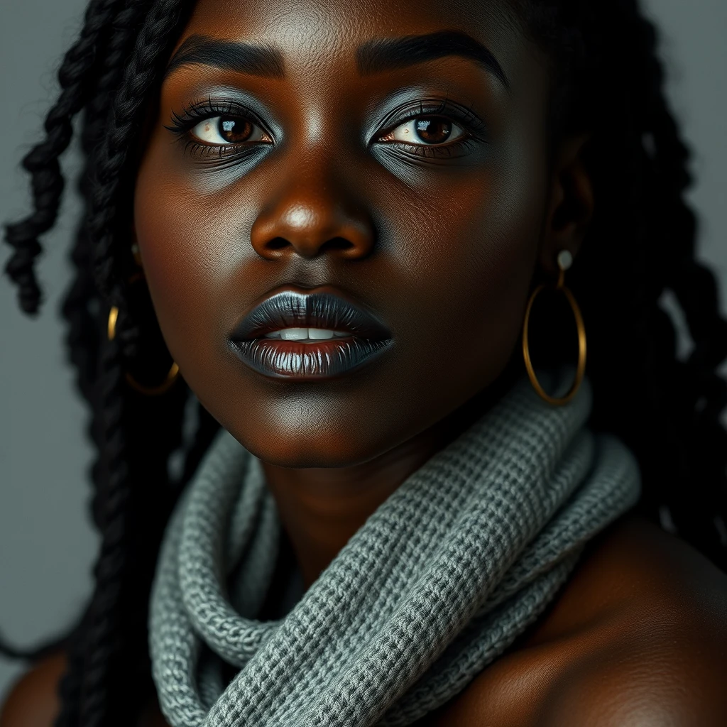 a hyper realistic image of a very beautiful black woman