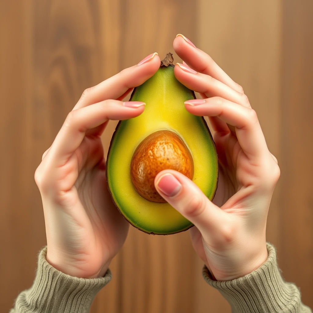 avocado person making heart shape with hands