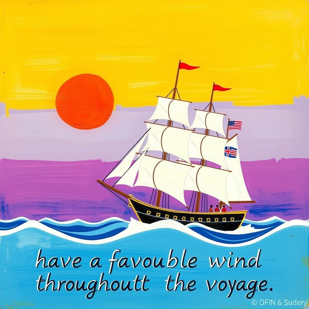 "have a favorable wind throughout the voyage" - Image