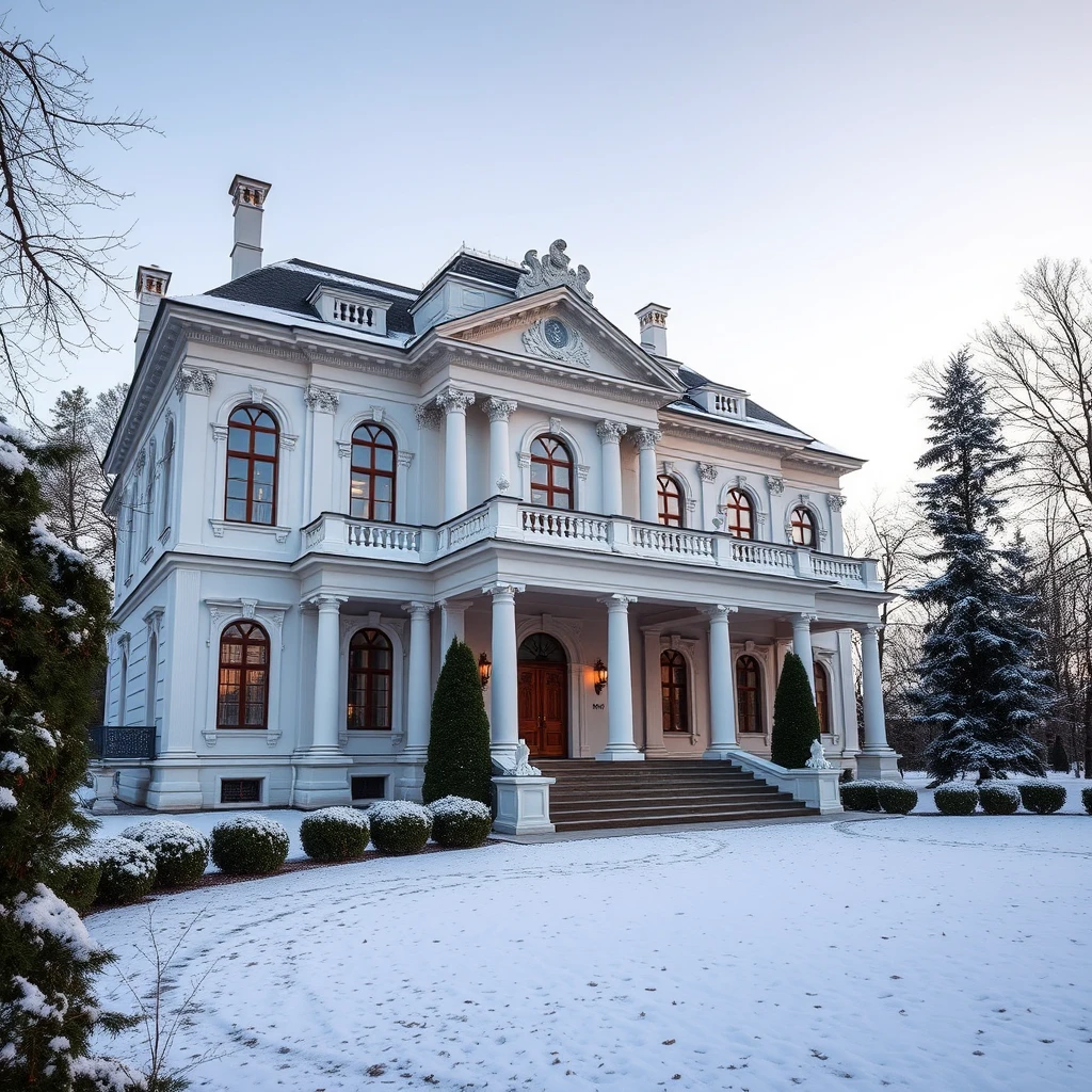 A beautiful early 19th century Russian Palladian mansion in Empire style.