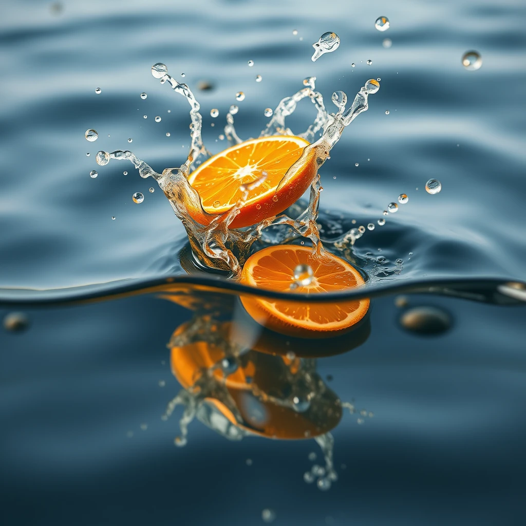 Orange water splash HD image