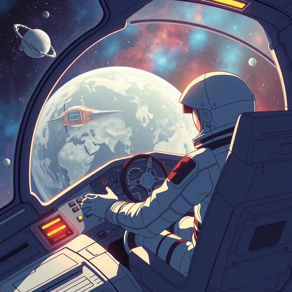 anime space piloting a spaceship