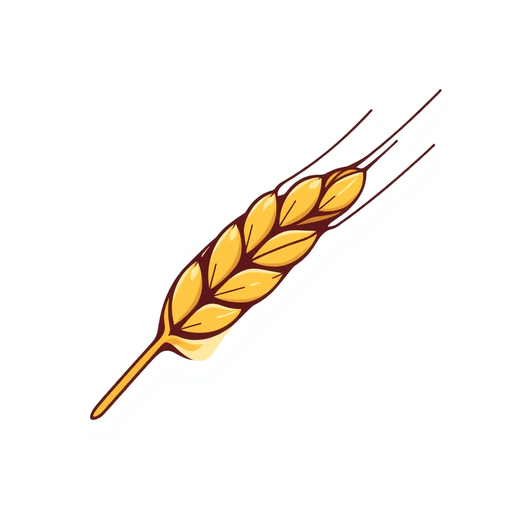 "Simplified illustration technique of a grain of wheat in cross-section. White background, clean style." - Image