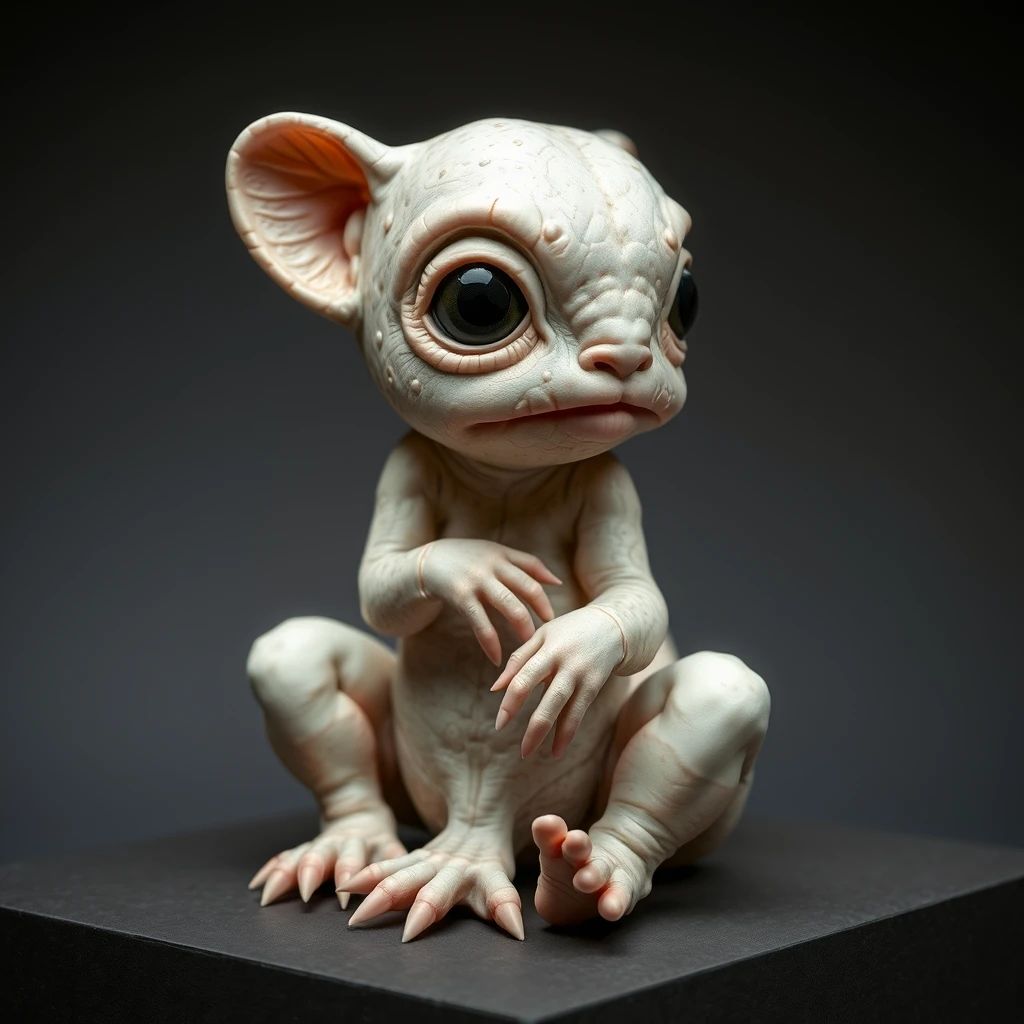 Sculpture of a baby creature in the style of Patricia Piccinini - Image