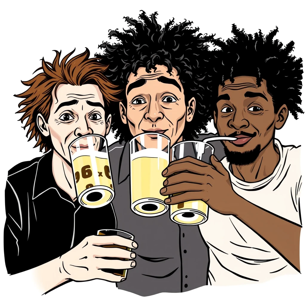 3 racially ambiguous idiots drinking 96% ethanol