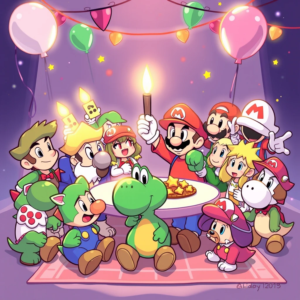 "All Nintendo characters are having a party."