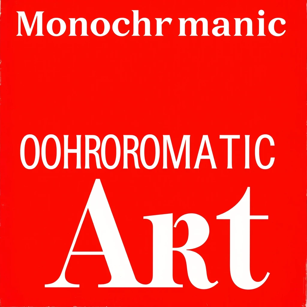 Poster that reads 'Monochromatic Art' on a red monochromatic poster. - Image