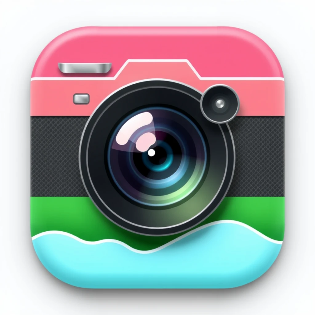 an app icon with flat style camera