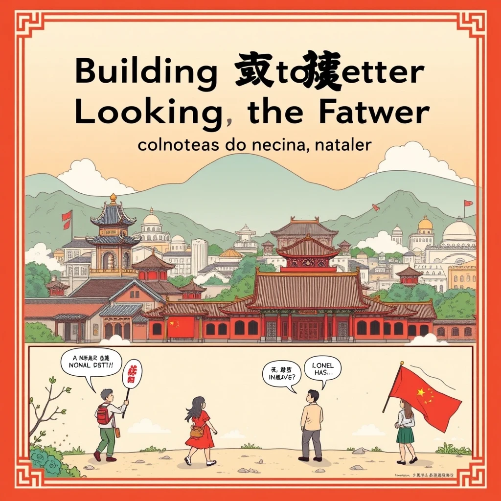 Theme: Building Dreams Together, Looking Towards the Future. Content is healthy and innovative; comics narrate the tremendous changes that have taken place in the great motherland since the founding of the People's Republic of China 75 years ago, A4 paper size. - Image