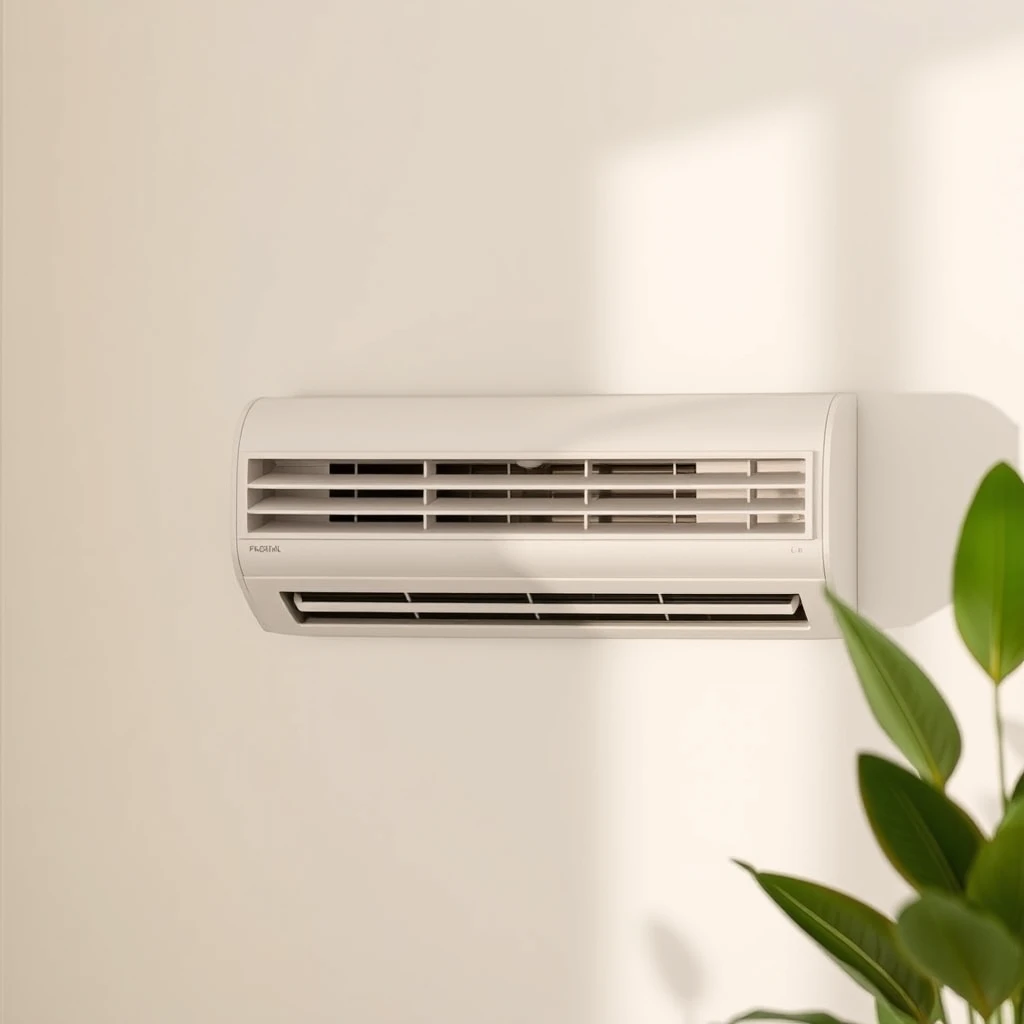 An in-room air conditioner with a sleek and sophisticated design.