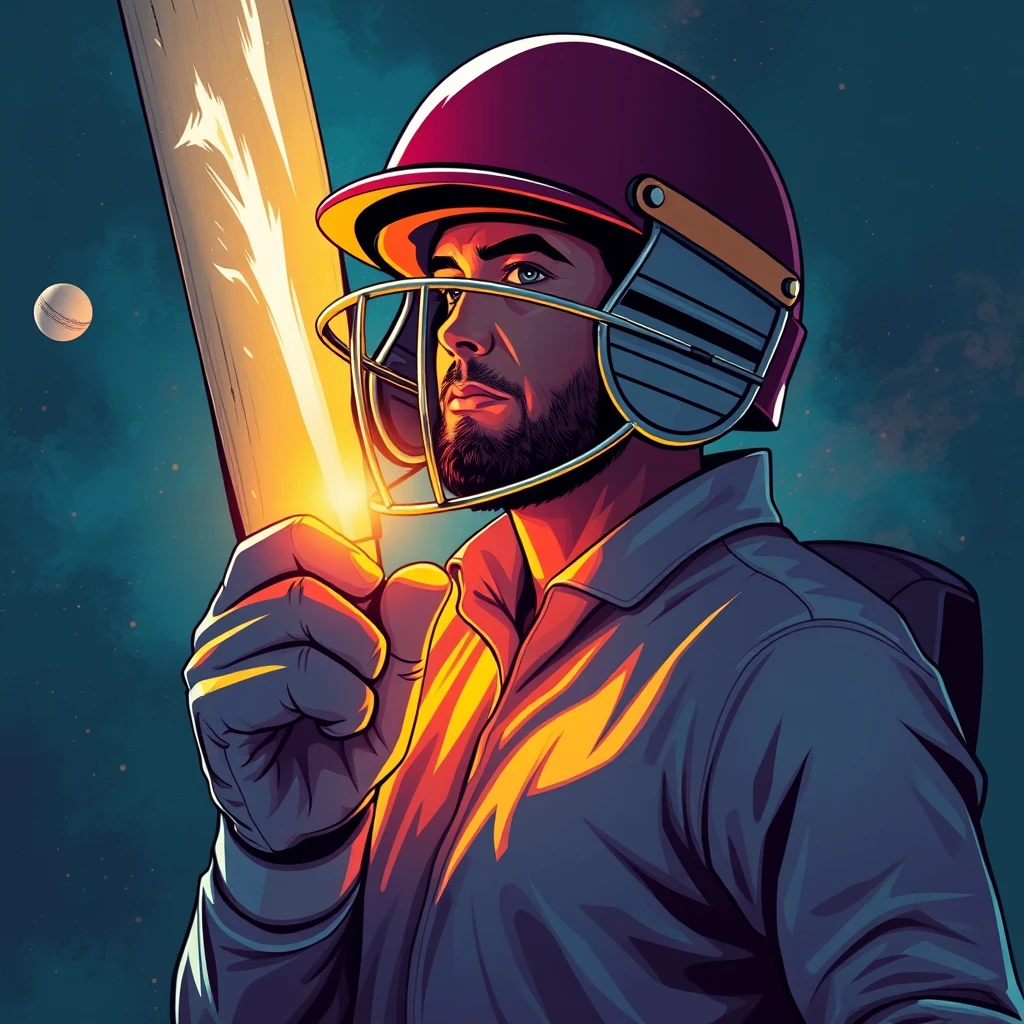 Cricketer in space - Image