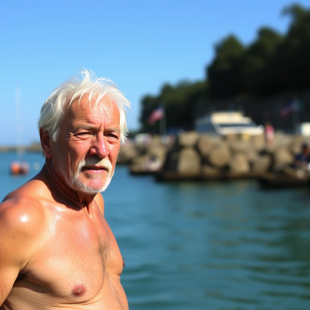 Man aged 80 wearing speedo