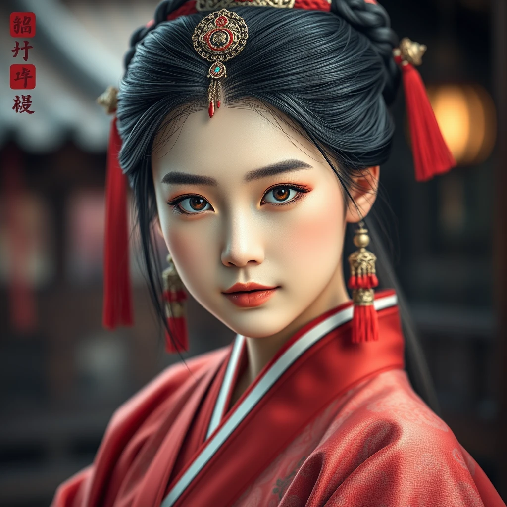 (1 girl:1.3), (best quality, masterpiece, ultra-high resolution, 4K, HDR, UHD, 64K, official art), (photorealistic:1.3), (realistic:1.3), depth of field, (portrait:1.3), (safe for work:1.4), ancient style, traditional Chinese clothing (hanfu). - Image